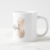 Glam Pink Gold Pineappels Grote Koffiekop (Rechts)