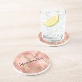 Glam Pink Gold Pineappels Zandsteen Onderzetter (Zijkant)