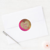 Glam Pink & Gold Sweet 16 Verjaardag Ronde Sticker (Envelop)