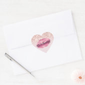 Glam Pink Kiss Lips Blush Glitter Hart Sticker (Envelop)