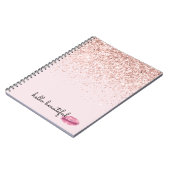 Glam Pink Kiss Lips Blush Glitter Notitieboek (Linkerzijde)