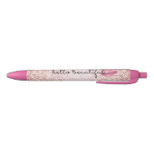 Glam Pink Kiss Lips Blush Glitter Zwarte Inkt Pen (Bodem)