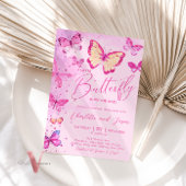 Glam Pink Little Butterfly Baby shower Uitnodiging