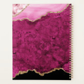Glam Pink Magenta Velvet Agate Geode Gold Script Planner (Achterkant)