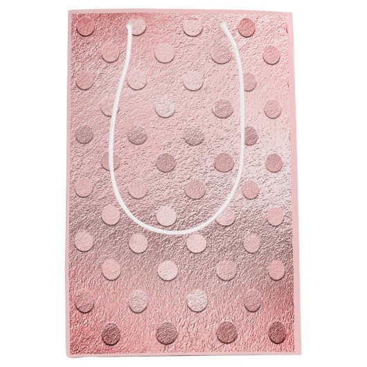 Glam Pink Metallic Glitter Sparkle Medium Cadeauzakje (Voorkant)