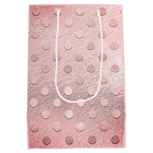 Glam Pink Metallic Glitter Sparkle Medium Cadeauzakje (Achterkant)