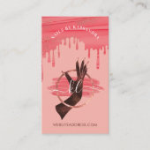 Glam Pink Nail Art Manicure Salon Script Monogram Visitekaartje (Voorkant)