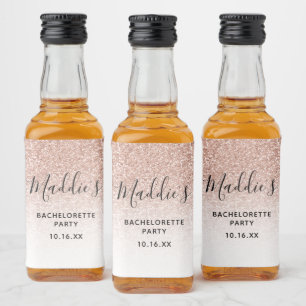 Glam Pink Ombre Glitter Bachelorette Bride Name Likeurfles Etiket