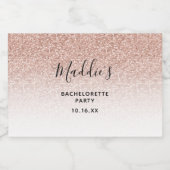 Glam Pink Ombre Glitter Bachelorette Bride Name Likeurfles Etiket (Enkel label)