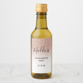 Glam Pink Ombre Glitter Bachelorette Bride Name Wijn Etiket (Voorkant)