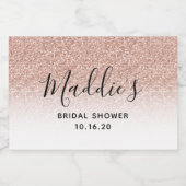 Glam Pink Ombre Glitter Vrijgezellenfeest Bride Na Sparkling Wijnetiket (Enkel label)