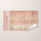 Glam Pink Ombre Gold Leopard Pattern - Gepersonali Bad Handdoek (Handdoek)