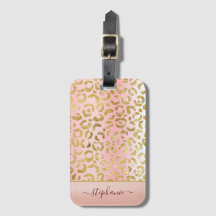 Glam Pink Ombre Gold Leopard Pattern - Gepersonali