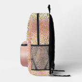 Glam Pink Ombre Gold Leopard Pattern - Gepersonali Bedrukte Rugzak (Rechts)