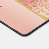 Glam Pink Ombre Gold Leopard Pattern - Gepersonali Bureaumat (Hoek)