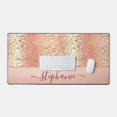 Glam Pink Ombre Gold Leopard Pattern - Gepersonali Bureaumat (Keyboard & Muis)