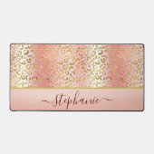 Glam Pink Ombre Gold Leopard Pattern - Gepersonali Bureaumat (Voorkant)