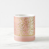Glam Pink Ombre Gold Leopard Pattern - Gepersonali Koffiemok (Center)