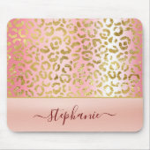 Glam Pink Ombre Gold Leopard Pattern - Gepersonali Muismat (Voorkant)