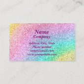 Glam Pink Paars Blue Glitter Sparkle Monogram Visitekaartje (Achterkant)