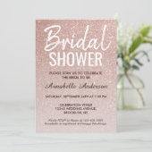 Glam Pink Rose Gold Glitter Sparkle Vrijgezellenfe Kaart (Staand voorkant)