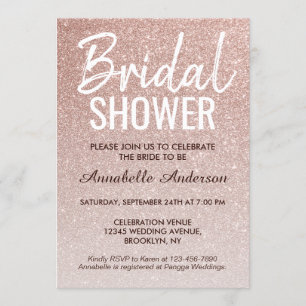 Glam Pink Rose Gold Glitter Sparkle Vrijgezellenfe Kaart