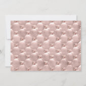 Glam Pink Rose Gold Quinceañera Foto Pearls Kaart (Achterkant)