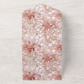 Glam Pink Rose Roze Wit Bloemen All In One Uitnodiging (Buitenkant)