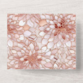 Glam Pink Rose Roze Wit Bloemen All In One Uitnodiging (Achterkant)