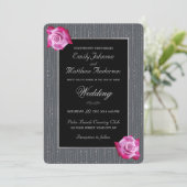 Glam Pink Rose Silver Glow Gray Weddenschap Kaart (Staand voorkant)