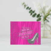 Glam Pink Save the Date Elegant Verjaardagsfeest Aankondigingskaart (Staand voorkant)