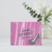 Glam Pink Save the Date Elegant Verjaardagsfeest Aankondigingskaart (Staand voorkant)