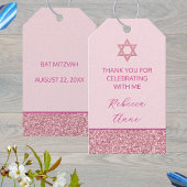Glam Pink Schattige Bedankt Bat Mitswa Party Cadeaulabel
