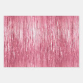 Glam Pink Silver Sparkle Stripes Inpakpapier Vel (Voorkant 3)