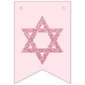 Glam Pink Sparkle Girl Chic Elegant Bat Mitswa Vlaggetjes (Eerste vlag)