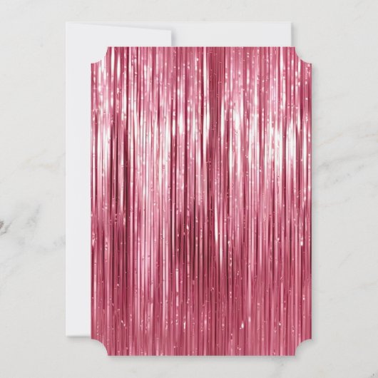 Glam Pink Sparkle Stripes Vrijgezellenfeest Kaart (Achterkant)