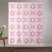 Glam Pink Star of David Photo Booth Bat Mitswa Wandkleed