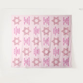 Glam Pink Star of David Photo Booth Bat Mitswa Wandkleed (Voorkant (horizontaal))