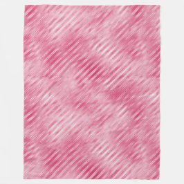 Glam Pink Stripes Fleece Deken
