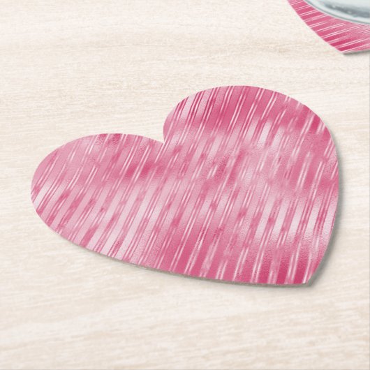 Glam Pink Stripes Kartonnen Onderzetters (Gekanteld)