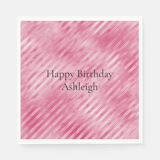 Glam Pink Stripes Servet (Voorkant)