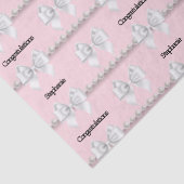 Glam Pink Tiffany Thema Gefeliciteerd Naam Bow Tissuepapier (Detail)