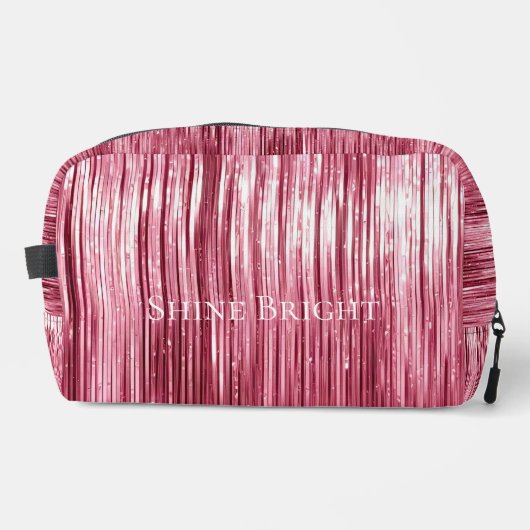 Glam Pink Tinsel Toilettasje (Voorkant)