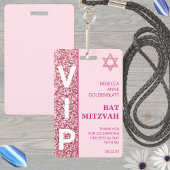 Glam Pink Unieke VIP Bat Mitswa Party Favoriet Badge