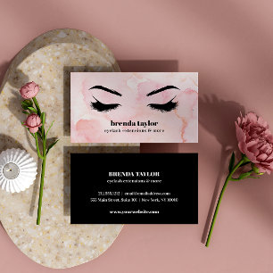 Glam PInk Waterverf Eyelash Browbar professioneel Visitekaartje