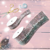 Glam Pink Winter Christmas Blessings Grosgrain Lint