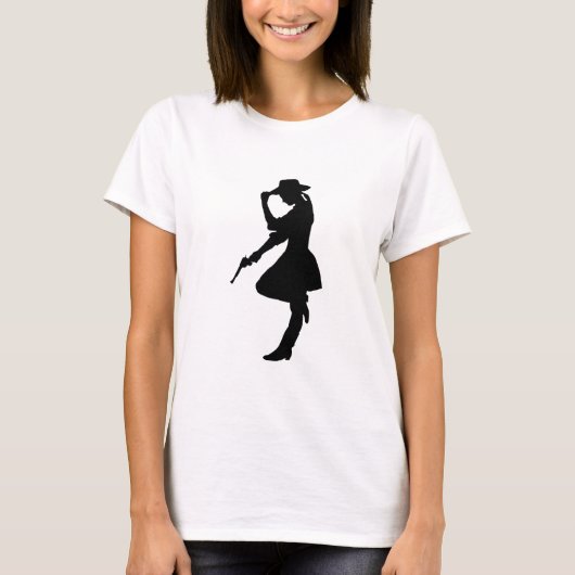 Glam Pistool Girl Cowgirl T-shirt (Voorkant)