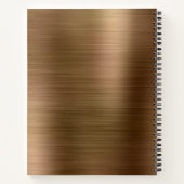Glam Plain Brushed Metallic Gold Monogram Notitieboek (Achterkant)