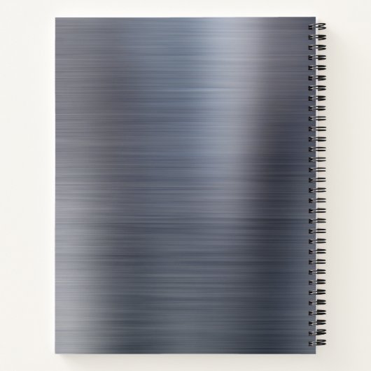 Glam Plain Brushed Metallic Gray Silver Monogram Notitieboek (Achterkant)