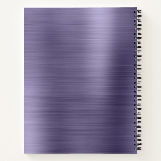 Glam Plain Brushed Metallic Lavender Monogram Notitieboek (Achterkant)